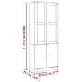 Vitrine en verre ALTA blanc 77x35x186,5 cm bois de pin massif