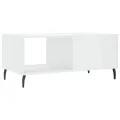 Table basse Blanc brillant 90x50x40 cm Bois d'ingénierie