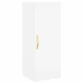 Buffet haut Blanc 34,5x34x180 cm Bois d'ingénierie