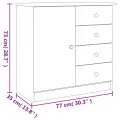 Buffet ALTA blanc 77x35x73 cm bois massif de pin