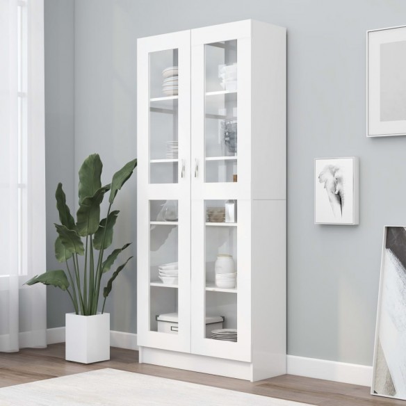 Armoire à vitrine Blanc 82,5x30,5x185,5 cm Aggloméré