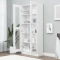 Armoire à vitrine Blanc 82,5x30,5x185,5 cm Aggloméré