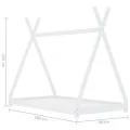 Cadre de lit d'enfant Blanc Bois de pin massif 90 x 200 cm