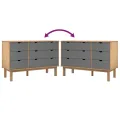 Commode OTTA marron et gris 111x43x73,5 cm bois de pin massif