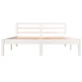 Cadre de lit Bois de pin massif 120x190 cm Blanc petit double