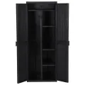 Armoire de rangement de jardin Noir 65x45x172 cm PP Rotin