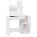 Coiffeuse avec miroir Blanc 86,5x35x136 cm