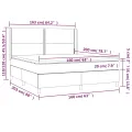 cadre de lit matelas LED Gris foncé 160x200 cm Tissu