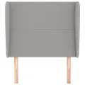 Tête de lit avec oreilles Gris clair 103x23x118/128 cm Tissu