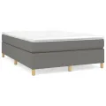 cadre de lit avec matelas Gris foncé 140x200cm Tissu