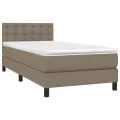 cadre de lit avec matelas LED Taupe 100x200 cm Tissu