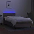 cadre de lit avec matelas LED Taupe 100x200 cm Tissu