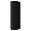 Bibliothèque à 5 niveaux Noir 60x24x175 cm Aggloméré