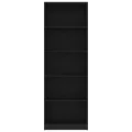 Bibliothèque à 5 niveaux Noir 60x24x175 cm Aggloméré