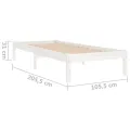 Cadre de lit Blanc Bois de pin massif 100x200 cm