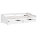 Lit de jour avec 2 tiroirs IRUN blanc 90x200 cm bois pin massif