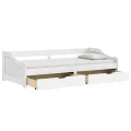 Lit de jour avec 2 tiroirs IRUN blanc 90x200 cm bois pin massif
