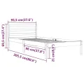 Cadre de lit Bois de pin massif 90x200 cm