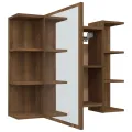 Armoire à miroir de salle de bain Chêne brun 80x20,5x64 cm Bois