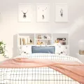 Armoire de tête de lit Blanc 120x19x103,5 cm