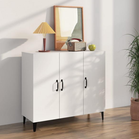 Buffet blanc 90x34x80 cm bois d'ingénierie