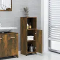 Armoire de bain Chêne fumé 30x30x95 cm Bois d'ingénierie