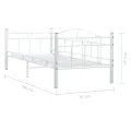 Cadre de lit de repos Blanc Métal 90 x 200 cm
