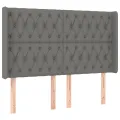 cadre de lit matelas LED Gris foncé 140x190 cm Tissu