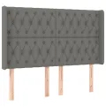Tête de lit à LED Gris foncé 147x16x118/128 cm Tissu