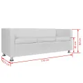 Jeu de canapé à 2 places et à 3 places Cuir synthétique Blanc