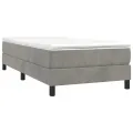cadre de lit et matelas Gris clair 100x200cm Velours