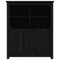 Buffet Noir 83x41,5x100 cm Bois massif de pin