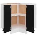 Armoire de plancher d'angle noir 75,5x75,5x81,5 cm bois