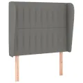 cadre de lit avec matelas Gris foncé 100x200cm Tissu