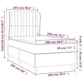 cadre de lit avec matelas Gris foncé 100x200cm Tissu