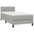 cadre de lit avec matelas Gris clair 100x200cm Tissu