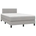 cadre de lit avec matelas Gris clair 120x200cm Tissu