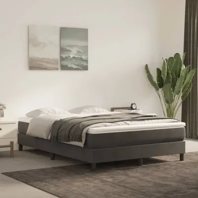 cadre de lit Gris foncé 140x200 cm Velours