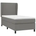cadre de lit avec matelas Gris foncé 100x200cm Tissu