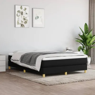 cadre de lit avec matelas Noir 140x200 cm Tissu