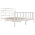 Cadre de lit Blanc Bois de pin massif 140x200 cm