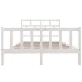 Cadre de lit Blanc Bois de pin massif 140x200 cm