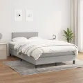 cadre de lit avec matelas Gris clair 120x200cm Tissu