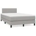 cadre de lit avec matelas Gris clair 120x200cm Tissu