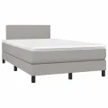 cadre de lit avec matelas Gris clair 120x200cm Tissu