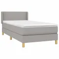 cadre de lit avec matelas Gris clair 100x200cm Tissu