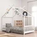 Cadre de lit d'enfant Blanc Bois de pin massif 90 x 200 cm
