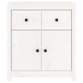 Buffet Blanc 70x35x80 cm Bois massif de pin