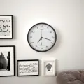 Horloge murale radioguidée Mouvement à quartz 31 cm Blanc/noir