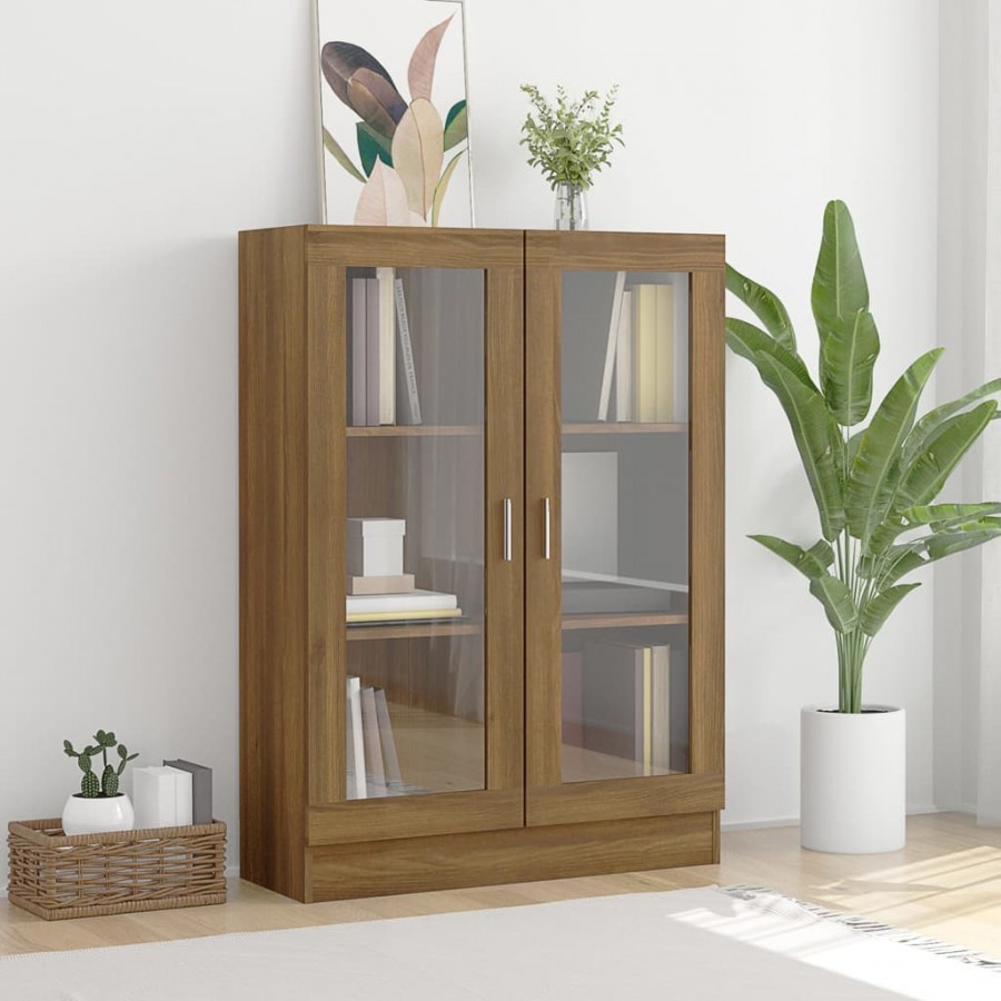 Armoire à vitrine Chêne marron 82,5x30,5x115cmBois d'ingénierie